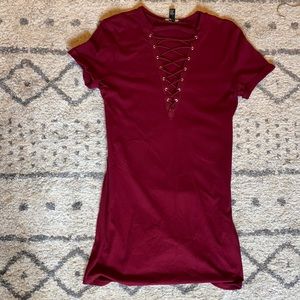 Lace Detail TShirt Dress